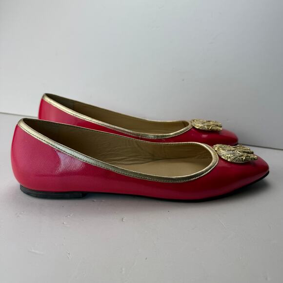 Lilly Pulitzer pinkish coral red ballet flats with elephant  size 9.5 - Picture 3 of 10